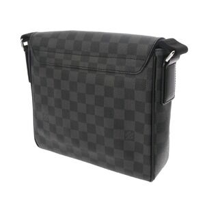 Louis Vuitton Shoulder District Damier Black Bag Gray Graphite